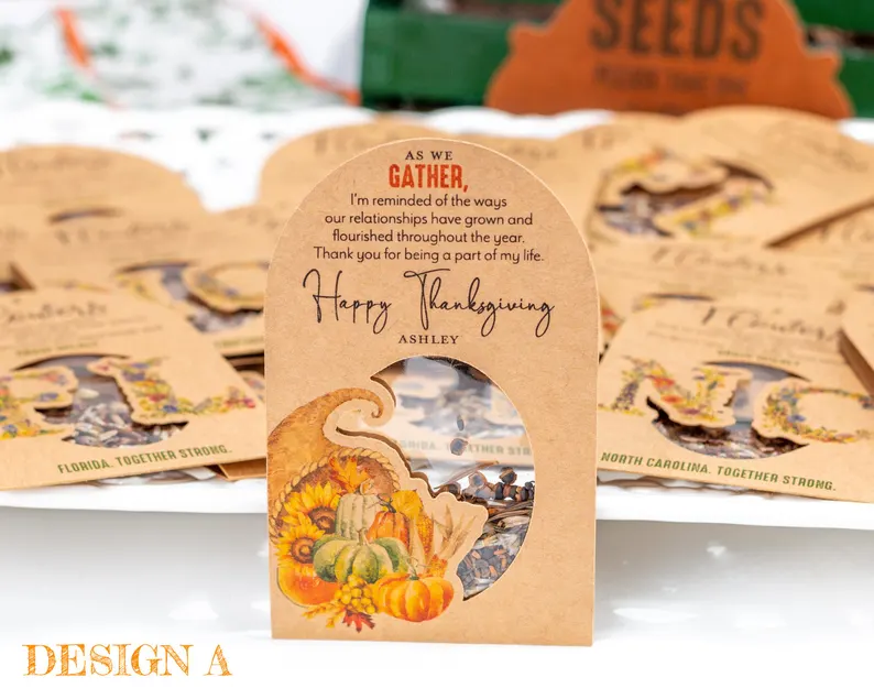 seed mix packets with thanksgiving message etsy