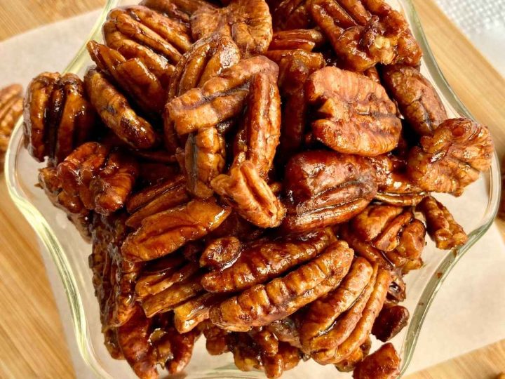 Stovetop Candied Pecans without Eggs
