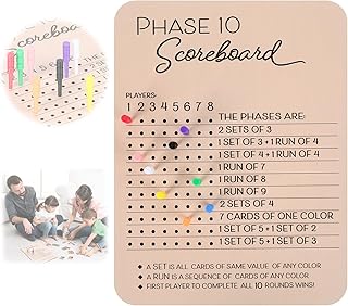 phase 10 game wooden scoreboard with colored pins etsy