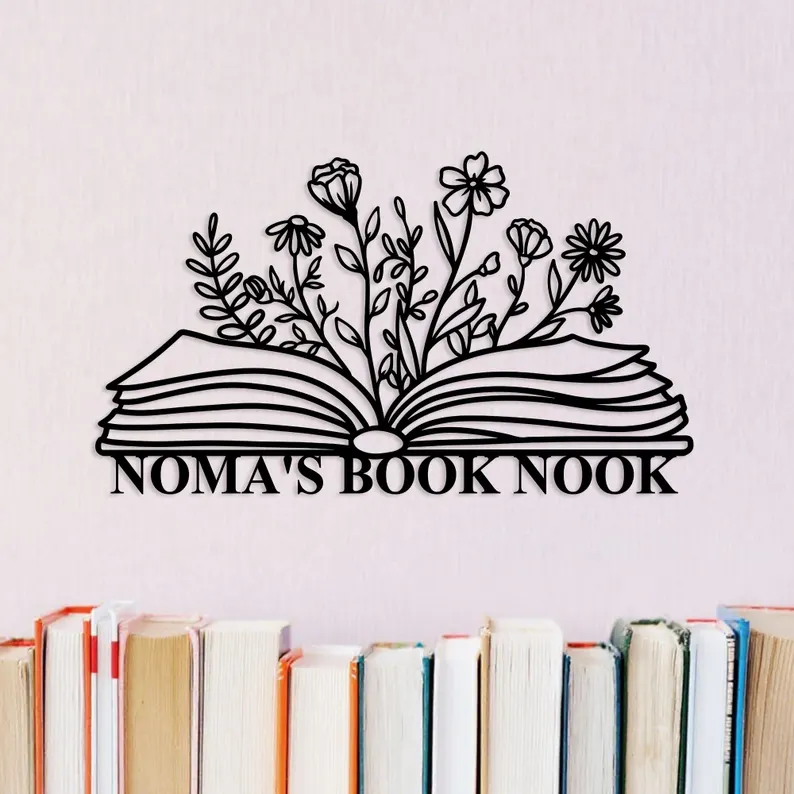 Custom Book Club Metal Wall Decor Etsy