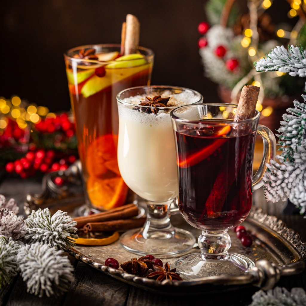 selection of festice season drinks