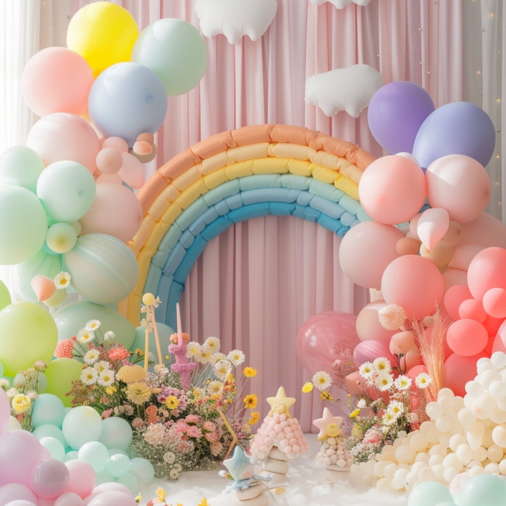pretty rainbow party themes