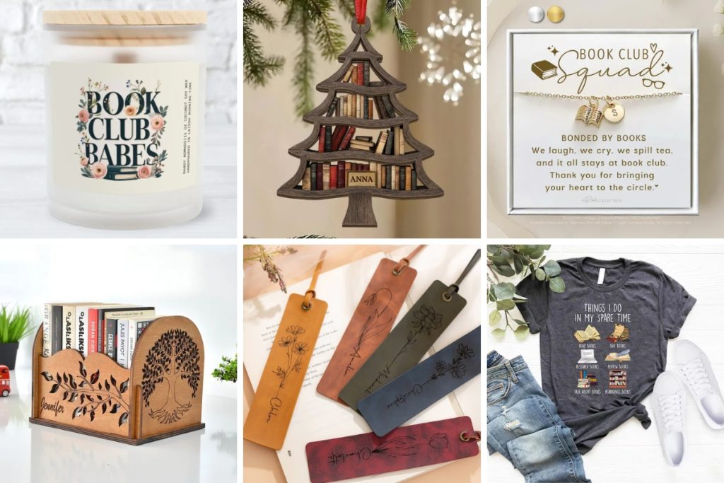 book club gifts product collage