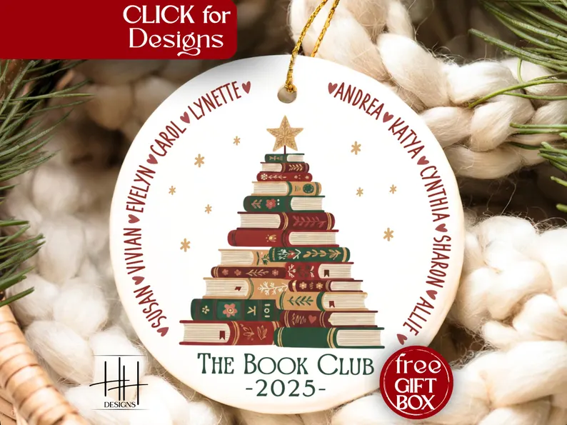 Personalized Book Club Ornament 2025 Etsy