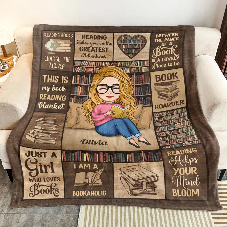 Personalized Book Lover Blanket Etsy