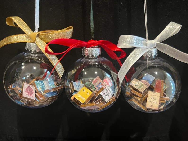 Shatterproof Christmas Ornament with Mini Books Etsy