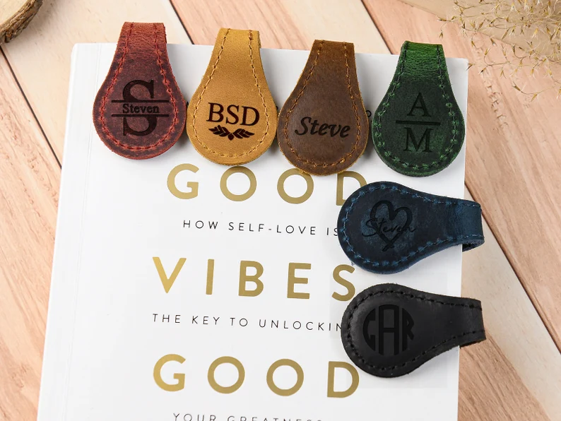 custom initals and various colors of magnetic bookmarks etsy
