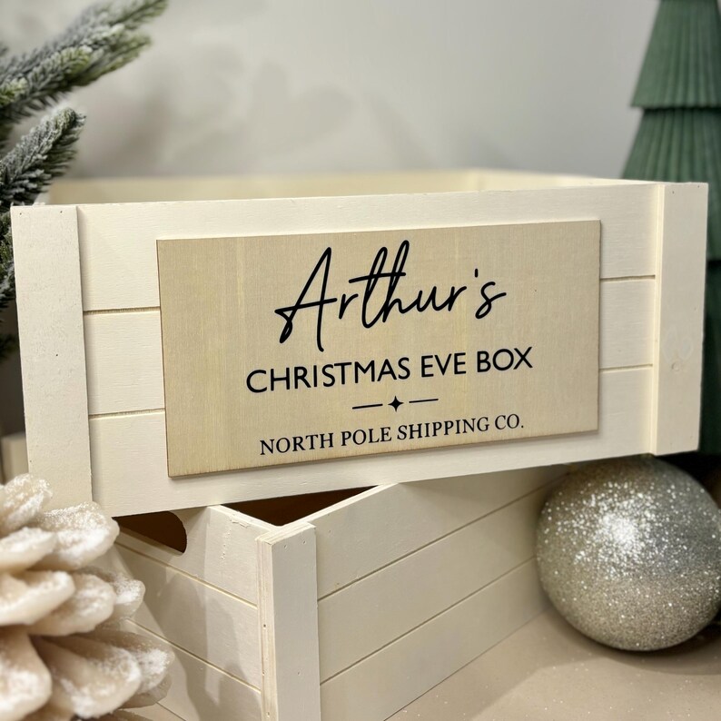 Personalized wooden Christmas Eve box, a great idea for Christmas Eve Boxes for Teens