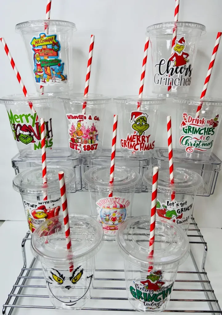 grinch kids plastic party drinking cups reusable etsy