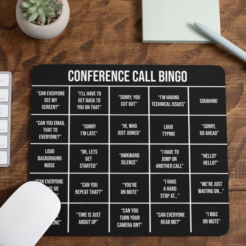 conference call bingo mouse mat etsy