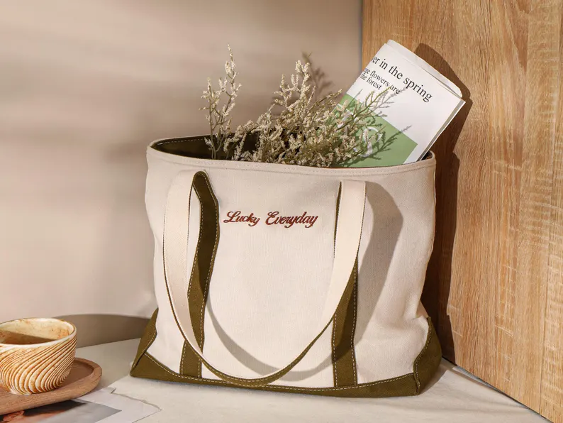 reusable canvas tote bag etsy