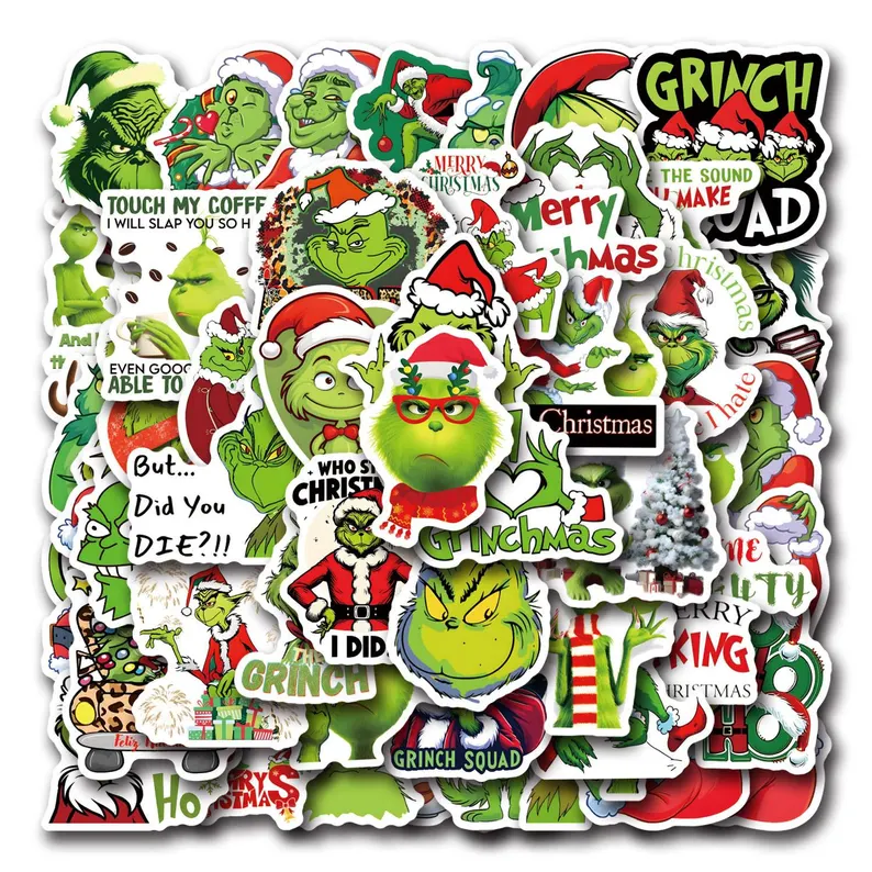 grinch vinyl stickers etsy
