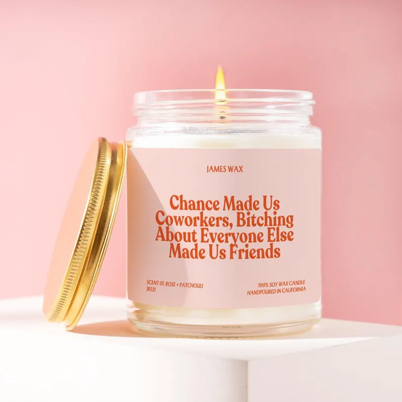 cute coworker candle message in pick etsy