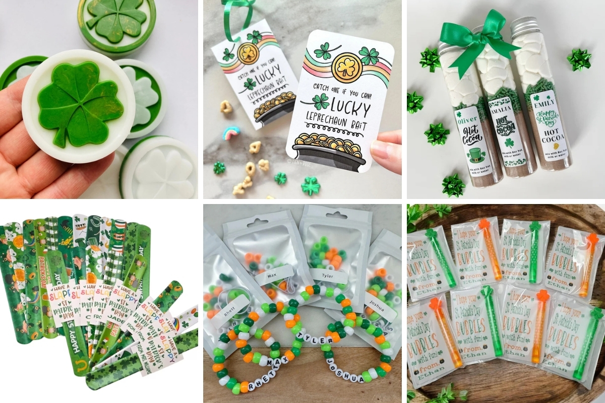 colalge of imaes favors for st paticks day parties