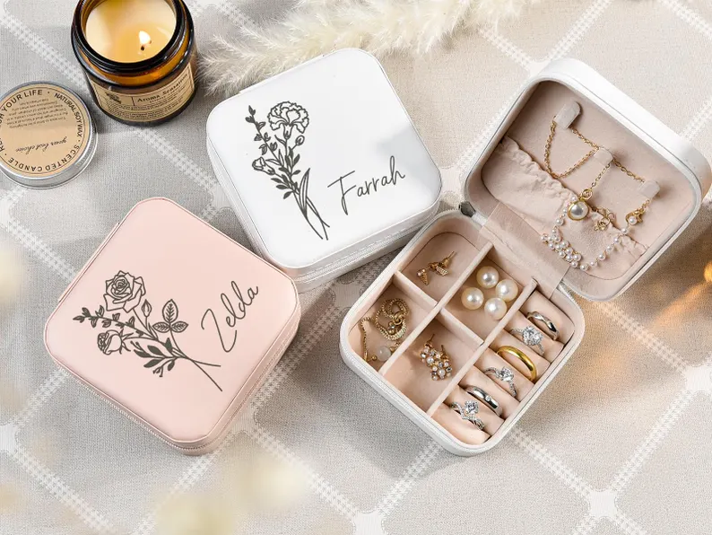 Personalized Leather Jewelry Box