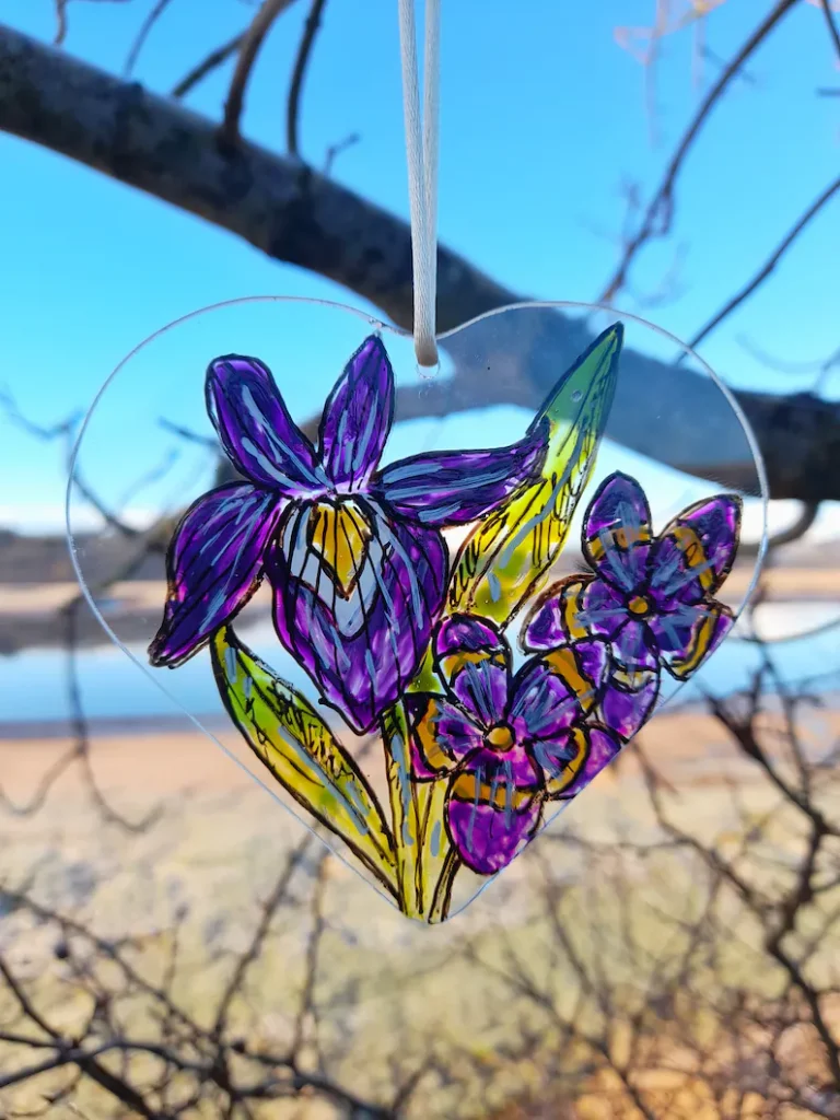pretty violet glass suncatcher etsy february gift idea
