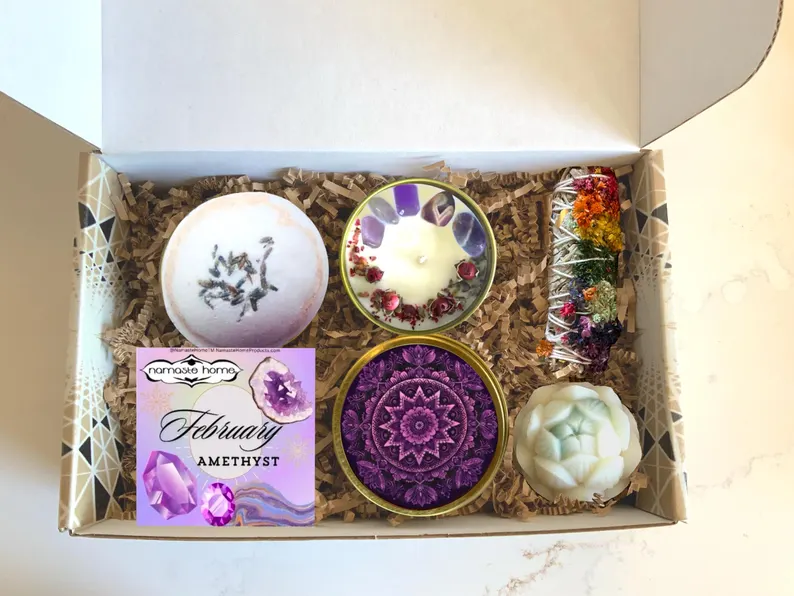 purple amethyst stone soap etsy february gift idea