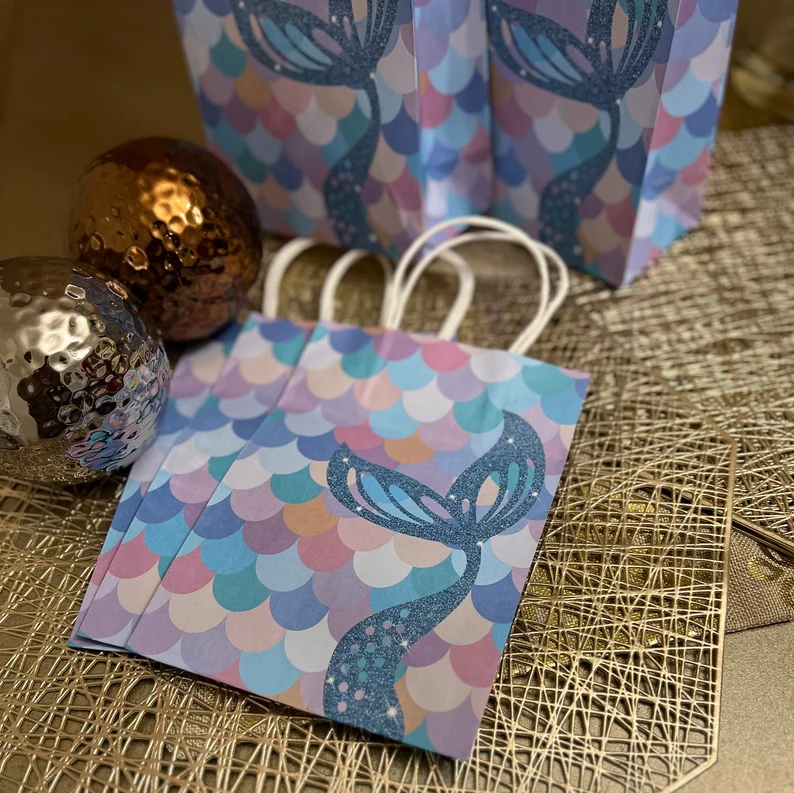 paper bags with mermaid tails etsy
