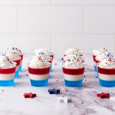 Non-Alcoholic Red White & Blue Jello Shots