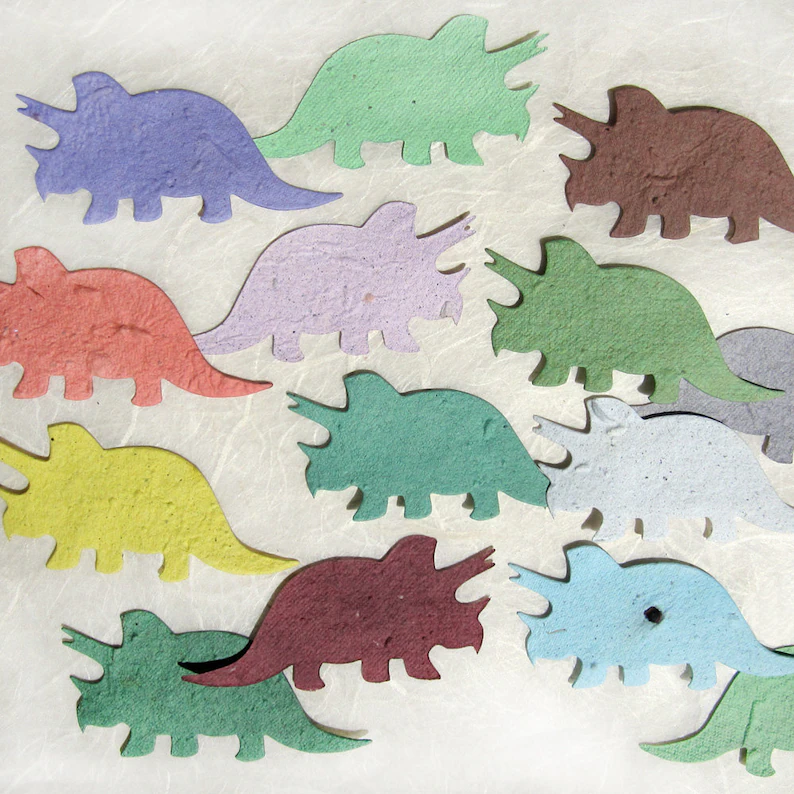 plantable dinosaur seeds colorful fdino party favors to grow your own plant at home idea from etsy