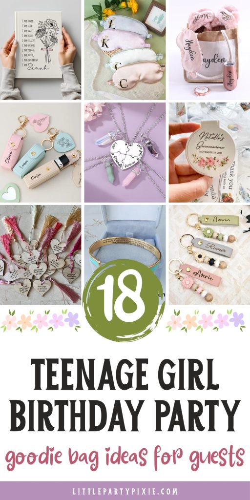 collage of images teen girl party favor gift ideas from etsy