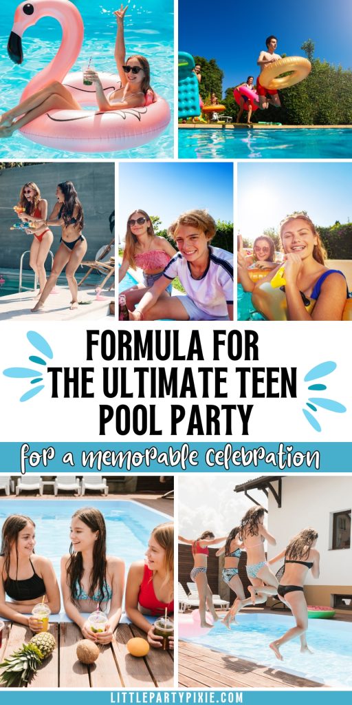 collage of images teenagers at pool parties