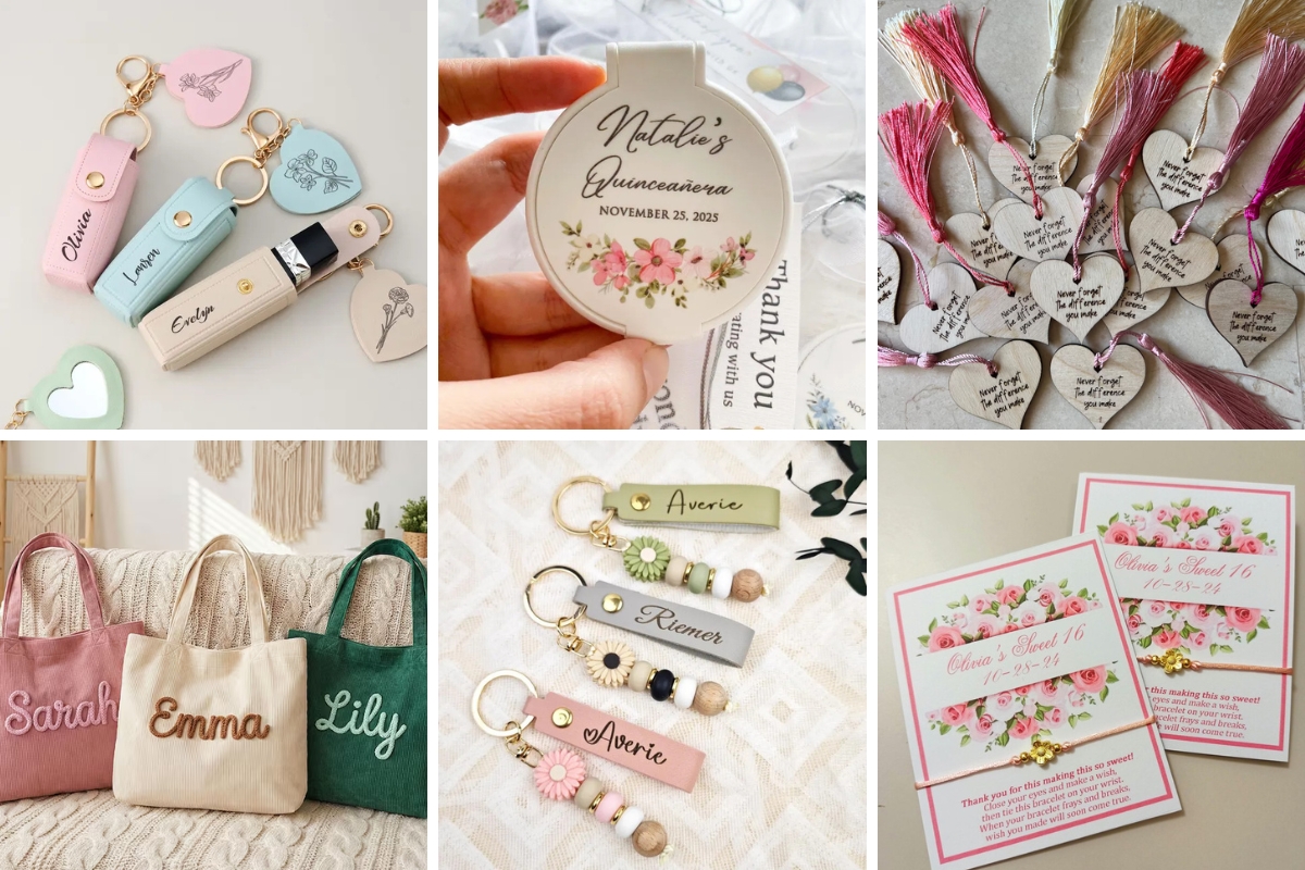 colalge of images small party favor gifts for teenage girls from etsy