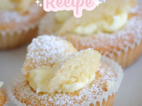 Soft vanilla fairy cakes dusted with powdered sugar and topped with cream wings — an easy and classic fairy party food recipe perfect for little ones.