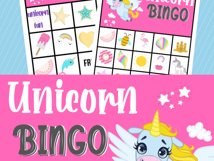 Free printable unicorn bingo cards with calling cards make setup easy for unicorn party crafts and activities