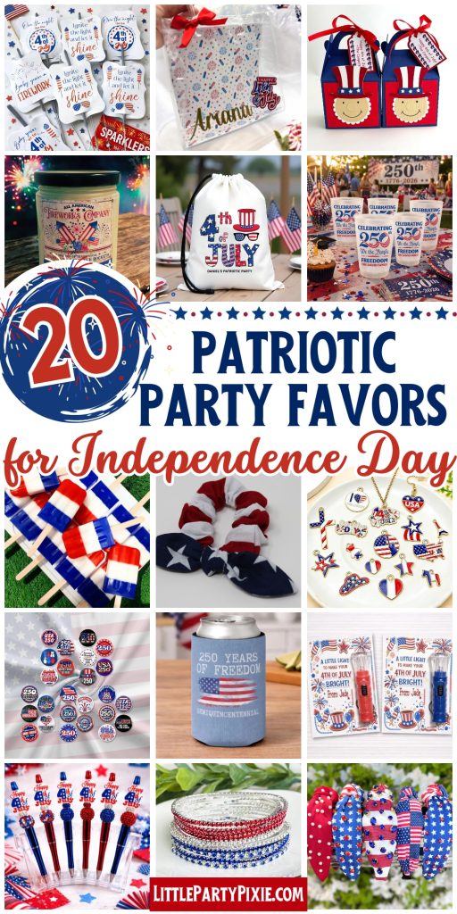 patriotic party favors collage of images from etsy sellers party gifts