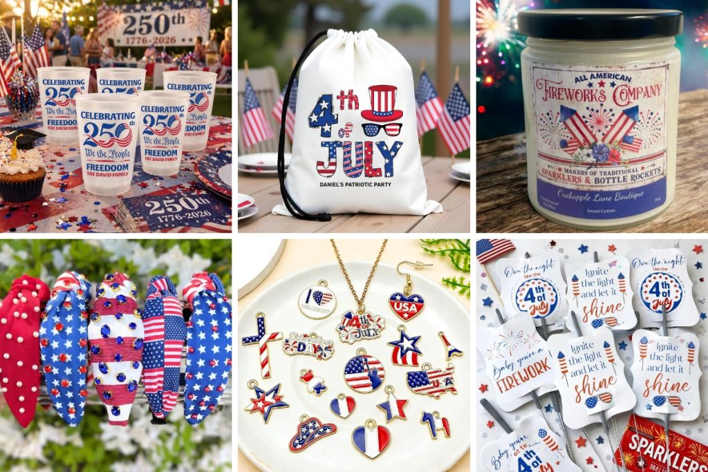 collage of images etsy 4 july products for party favors