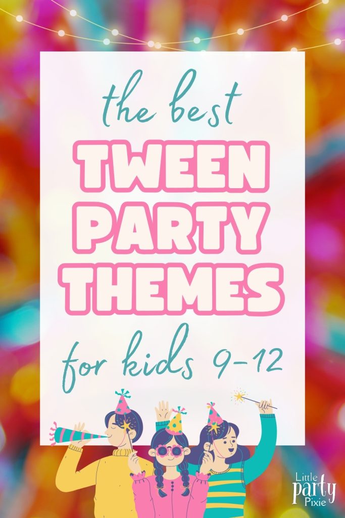 Text overlay on party background Tween Party Themes