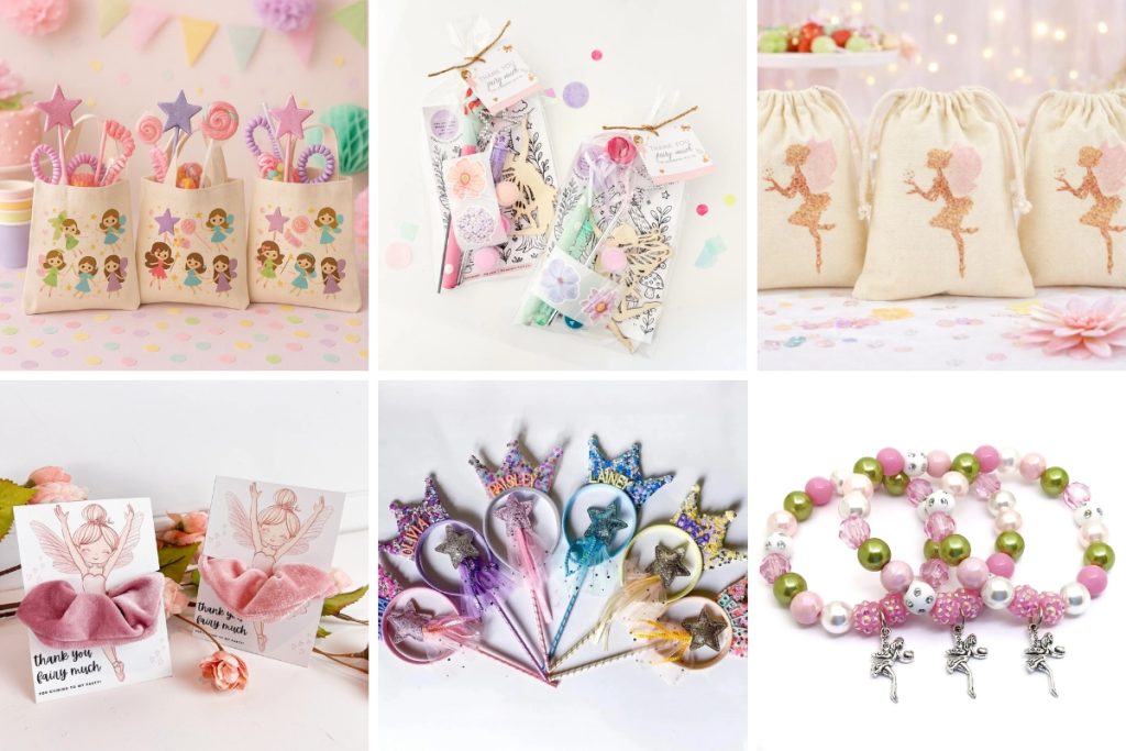 colalge of images fairy party favors from etsy