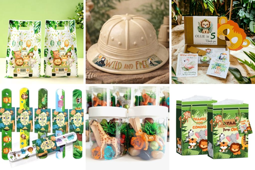 colalge of afari themed party favor ideas from etsy