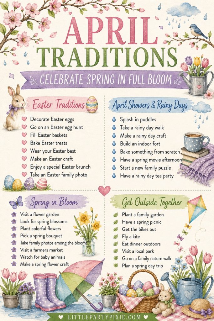 April traditions for families infographic