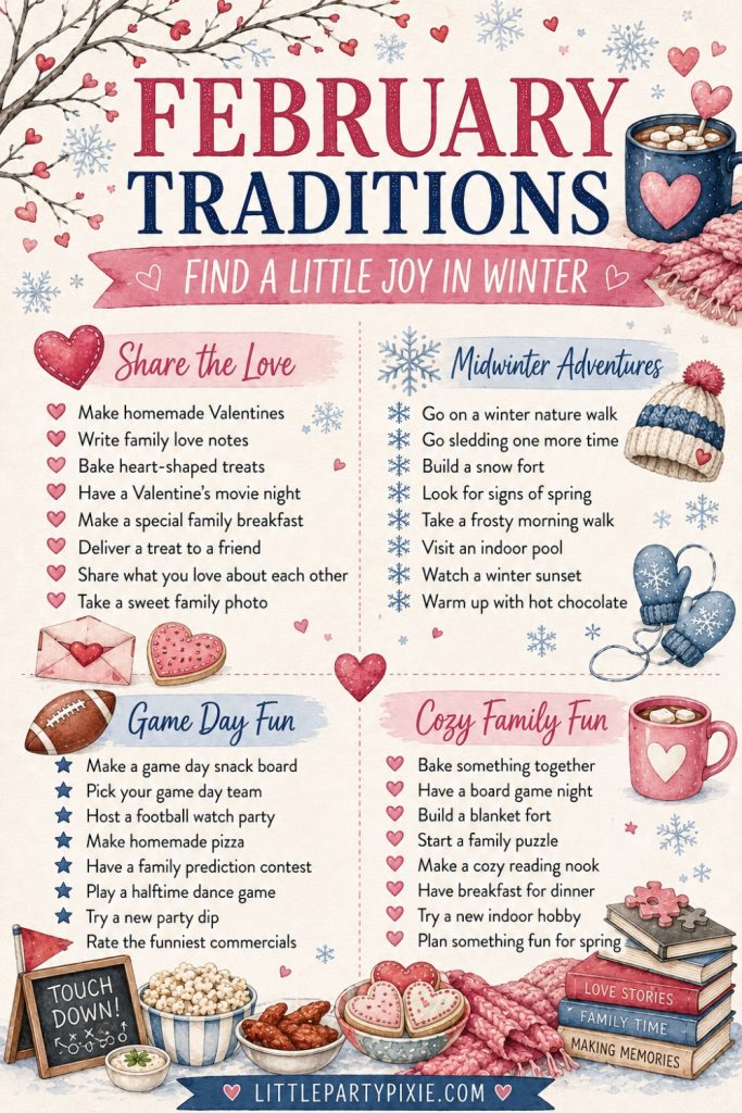 February family traditions infographic