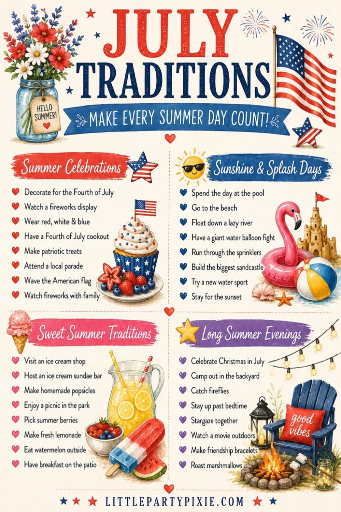 july family traditions infographic