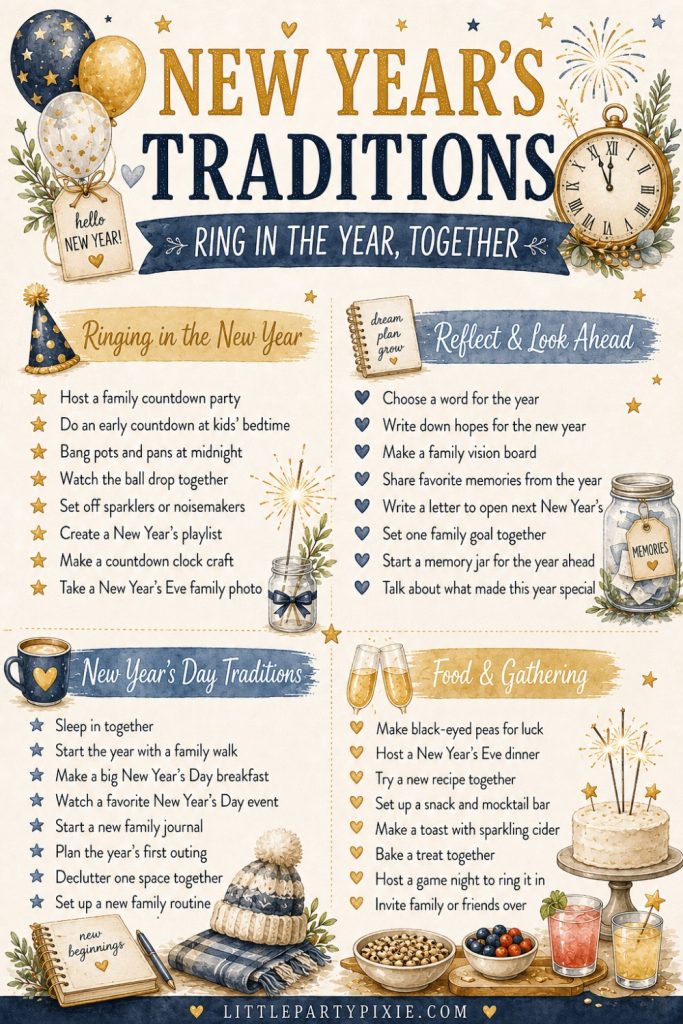 New Years Family Traditions infographic