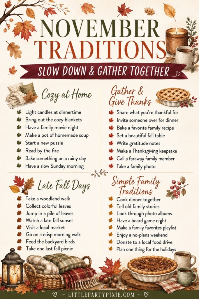 november family traditions infographic
