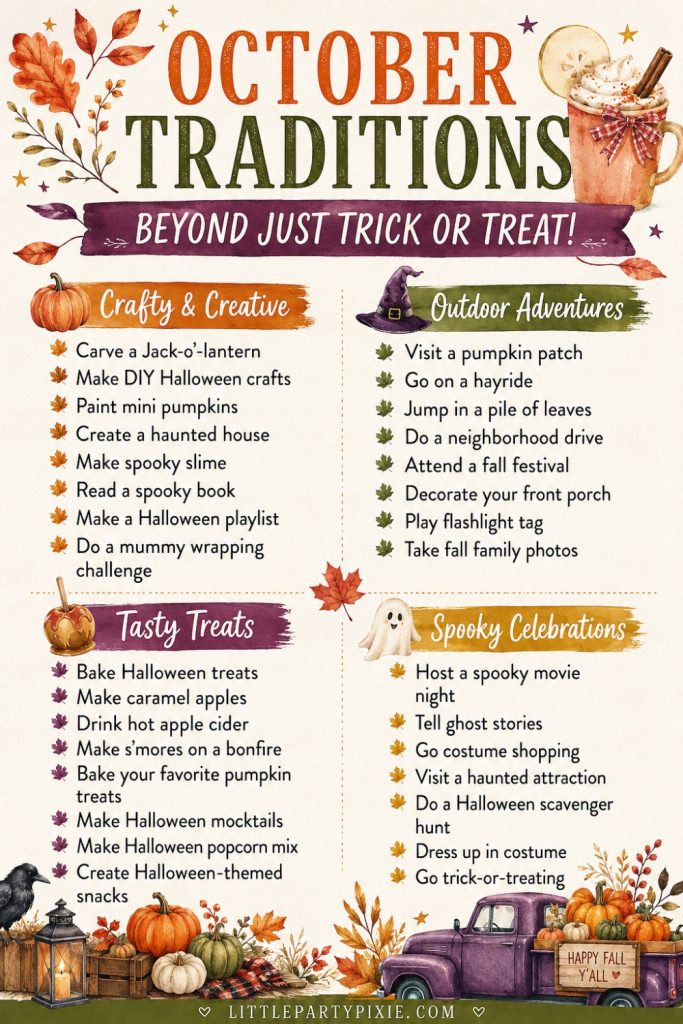 October family traditions infographics