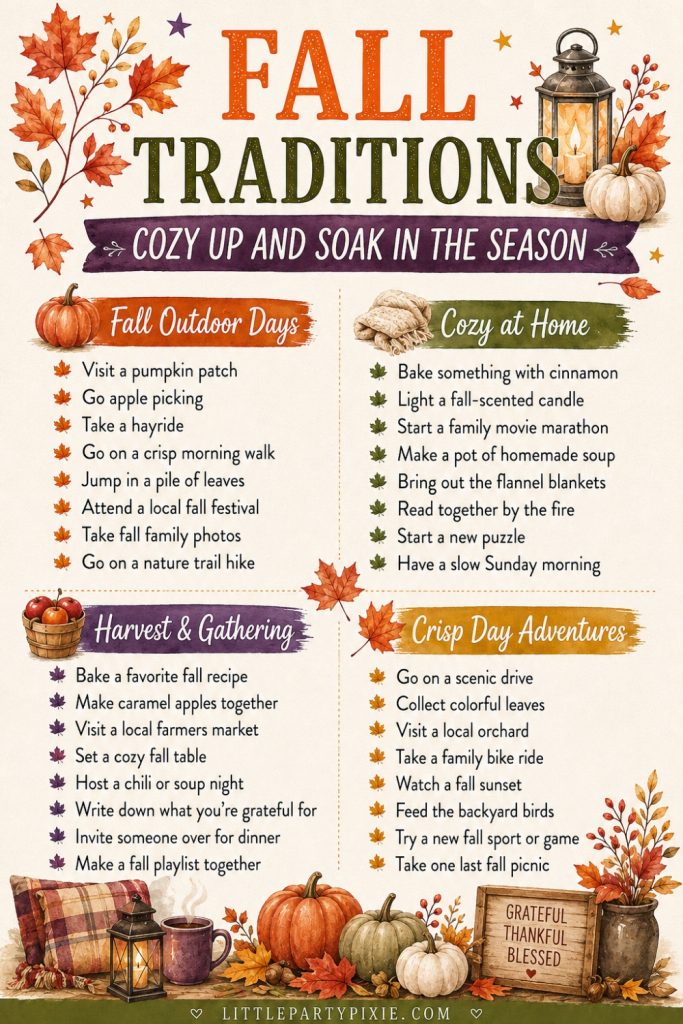 fall seasonal family traditions infographic