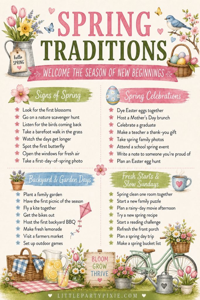 spring family traditions inforgraphic