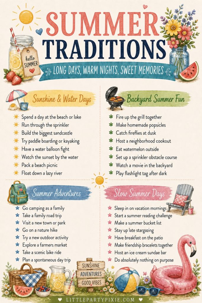 Summer family traditions infographic