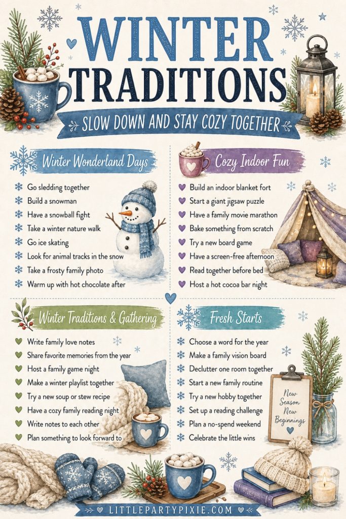 Winter family traditions infographic