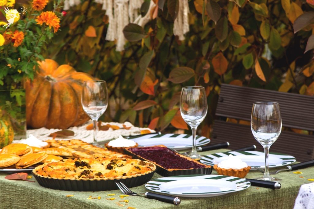 fall dinner party table set up