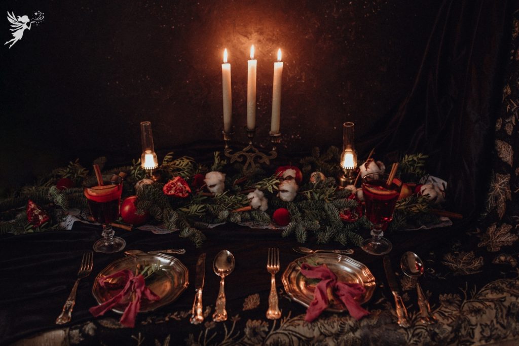 gothic dinner table setting