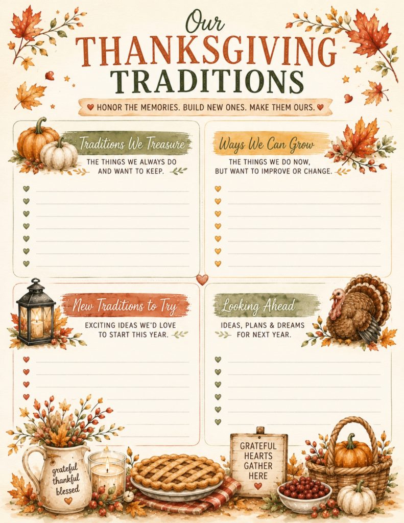 a thanksgiving traditions worksheet