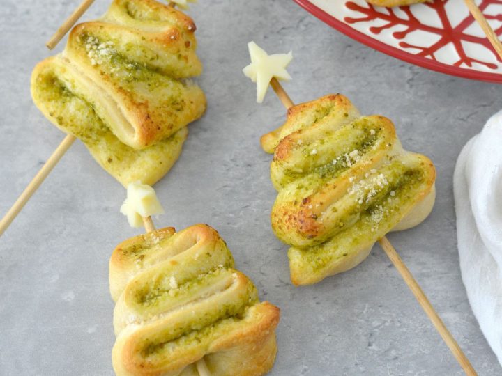 Pesto Christmas Tree Appetizer Skewers