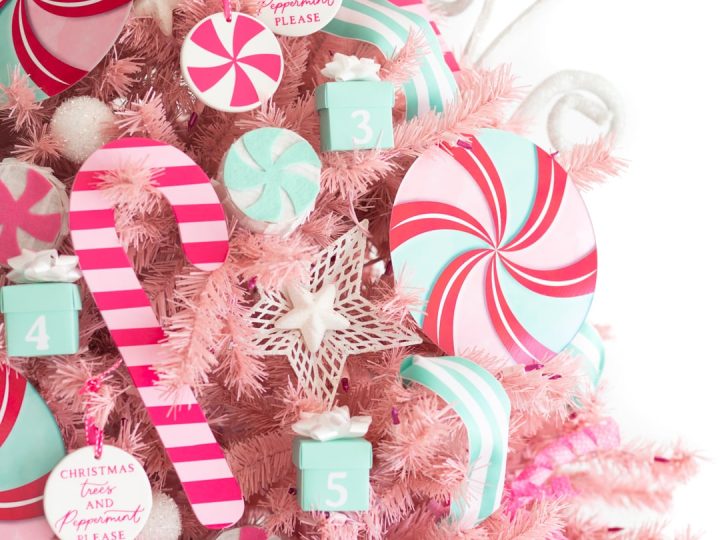 Pink Peppermint Advent Christmas Tree