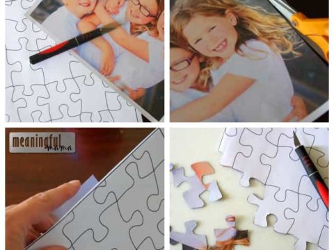 A custom photo puzzle featuring a smiling child, a fun and personal homemade gift for grandparents.